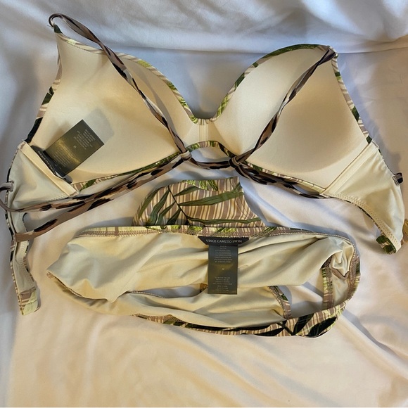 Vince Camuto Swim collection 2-Piece Swim suit in Green Multi Size M for both - Picture 2 of 8